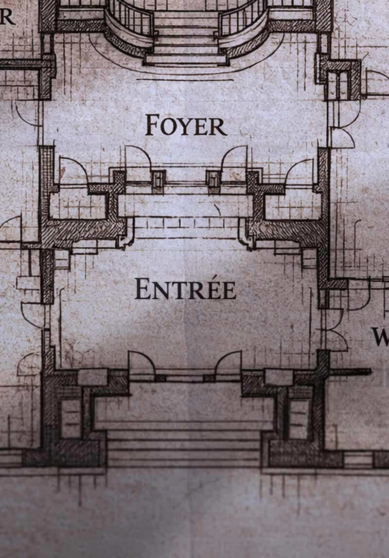 Planta antiga da casa: foyer e hall de entrada.